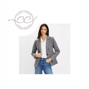 NWOT LOFT Charcoal Houndstooth Blazer